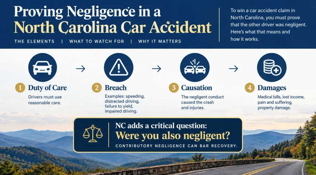 NC car accident negligence claims